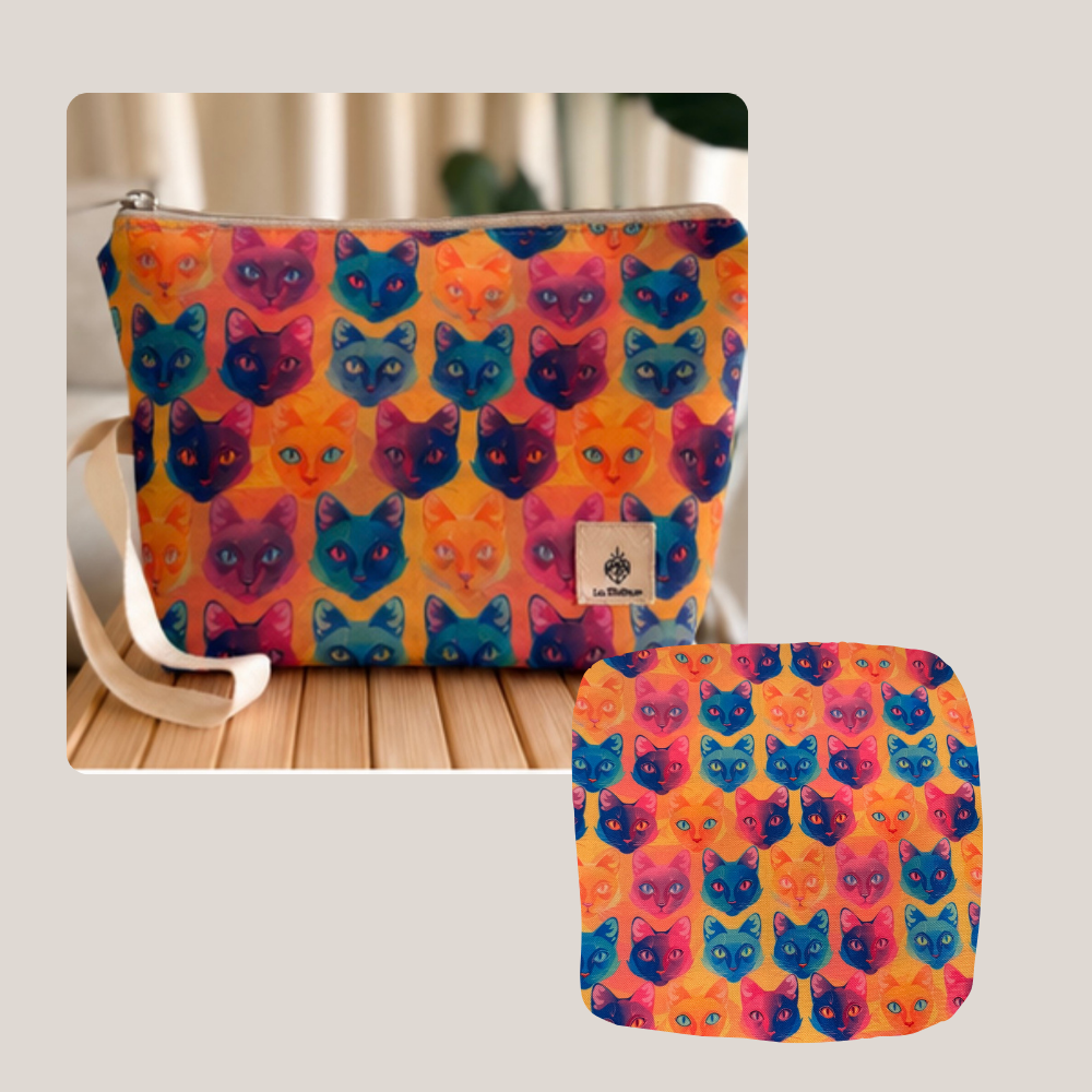 Wet Clutch Estampado Gatos