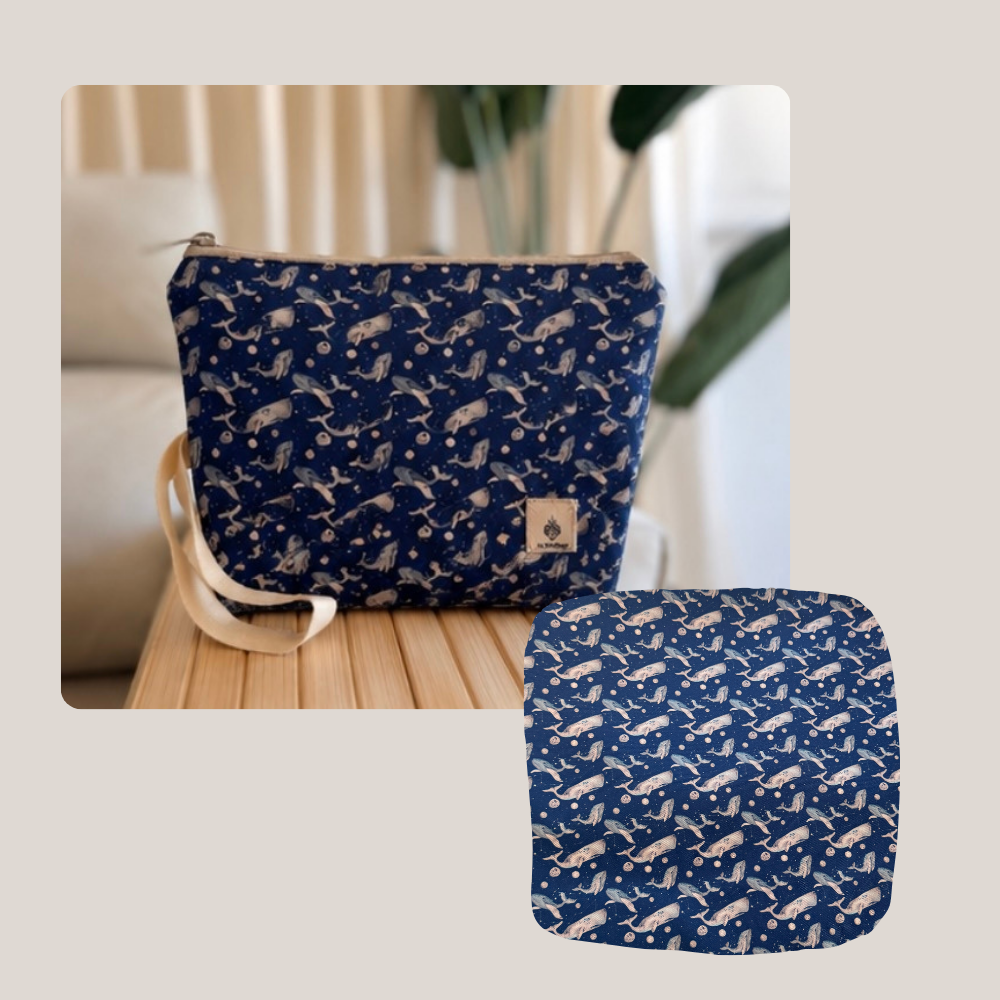 Wet Clutch Estampado Ballenas