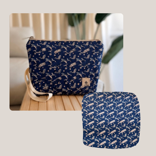 Wet Clutch Estampado Ballenas