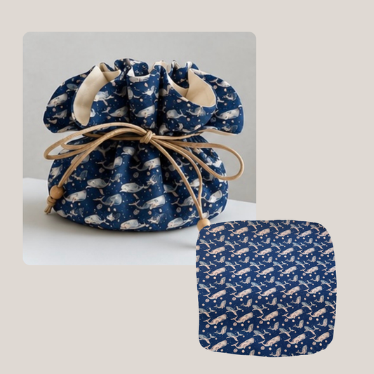 Joyero Pouch Estampado Ballenas