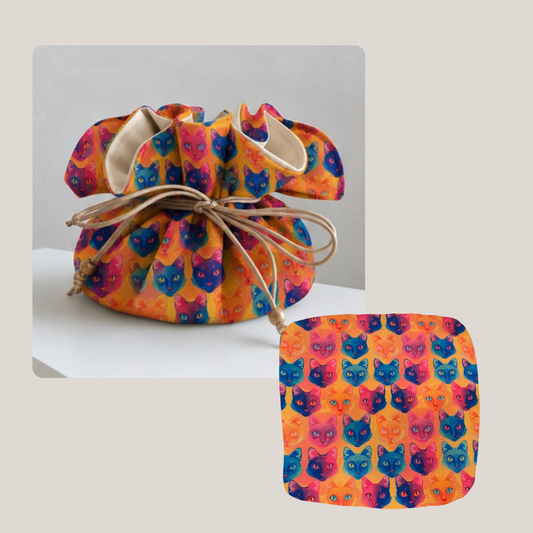 Joyero Pouch Estampado Gatos