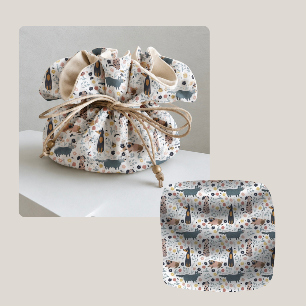 Joyero Pouch Estampado Perros